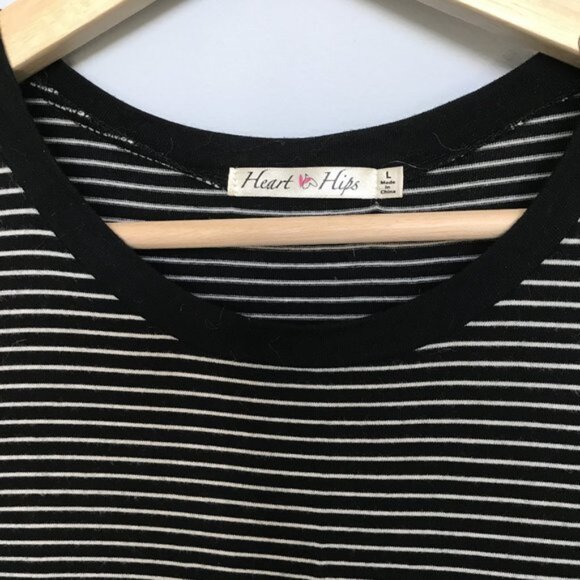 Blue Striped Stretchy Midi Bodycon T-Shirt Dress - Picture 2 of 3